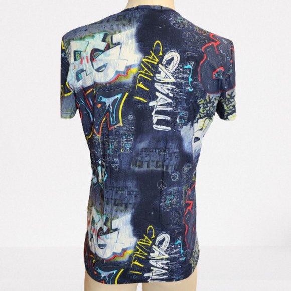 Robert Cavalli Paint Monogram-Print T-shirt - Picture 9 of 14